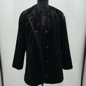 Zara TRF Collection Faux fur black jacket size medium